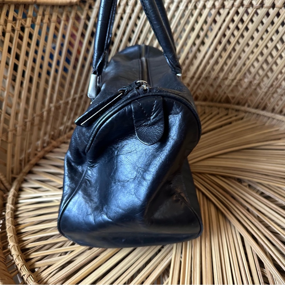 Kenneth Cole New York Black Leather Satchel Handbag - Picture 4 of 10